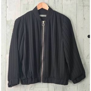 Sandro Ferrone Relaxed / Oversized Sheer Pleated Bomber Jacket Sz. S